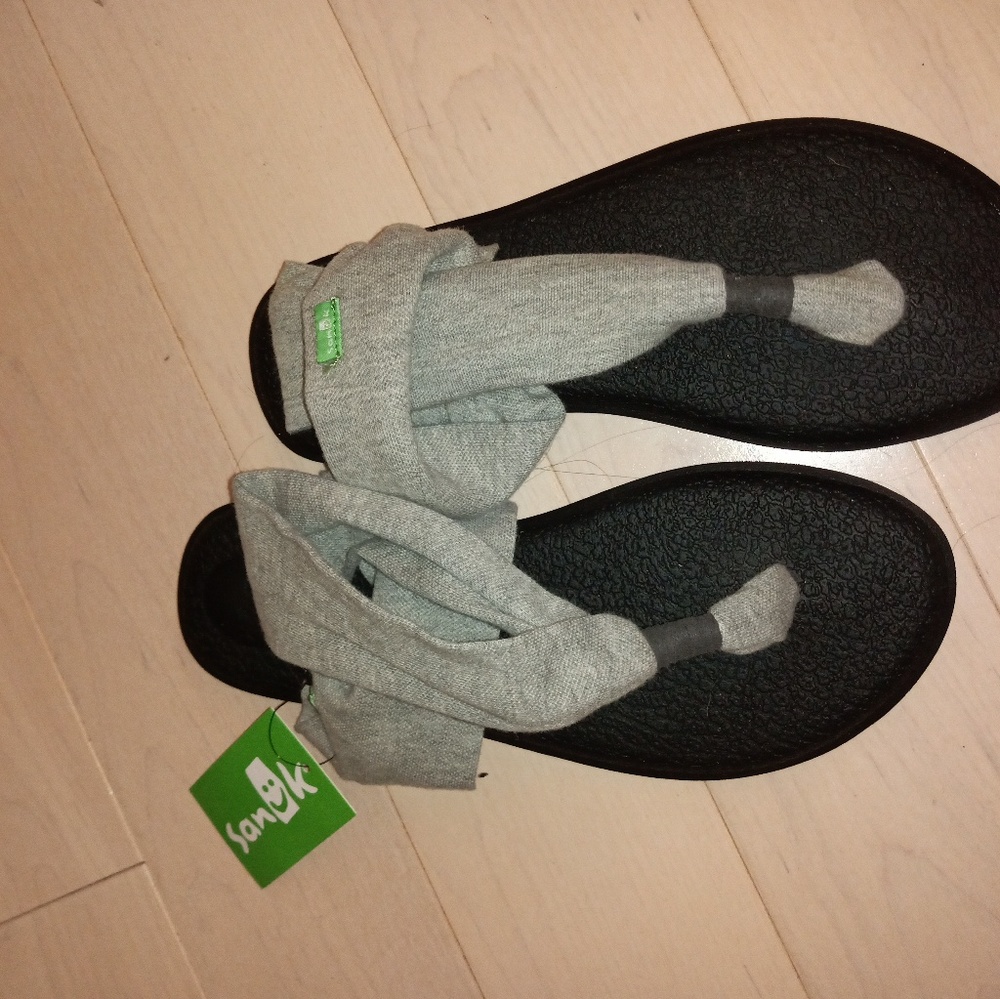 Sanuks Gray Yoga Sling Sandals